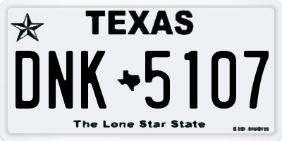 TX license plate DNK5107