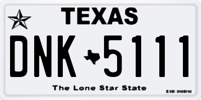 TX license plate DNK5111