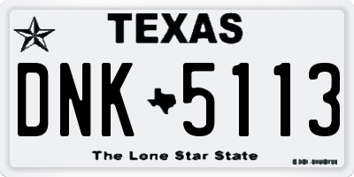 TX license plate DNK5113