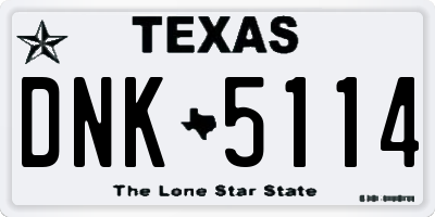 TX license plate DNK5114