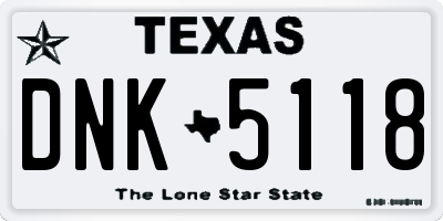 TX license plate DNK5118
