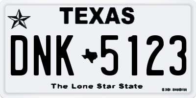 TX license plate DNK5123