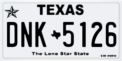 TX license plate DNK5126
