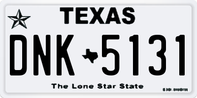 TX license plate DNK5131