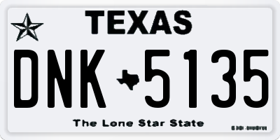 TX license plate DNK5135