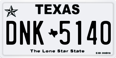 TX license plate DNK5140