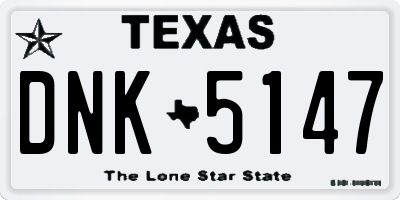 TX license plate DNK5147