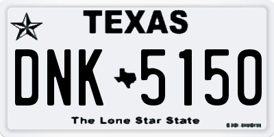 TX license plate DNK5150