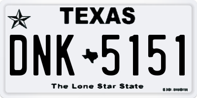 TX license plate DNK5151