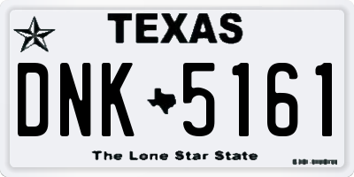 TX license plate DNK5161