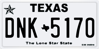 TX license plate DNK5170