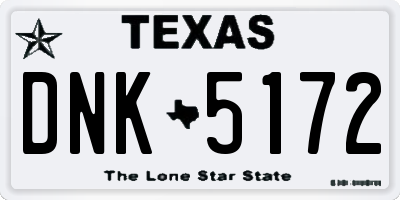 TX license plate DNK5172