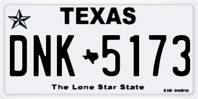 TX license plate DNK5173