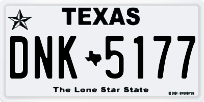 TX license plate DNK5177