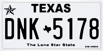 TX license plate DNK5178