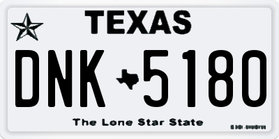 TX license plate DNK5180