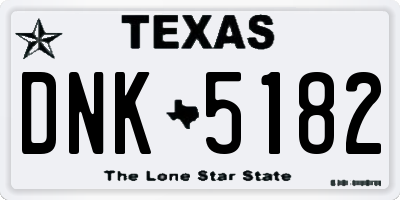 TX license plate DNK5182