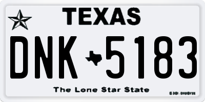 TX license plate DNK5183