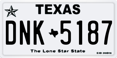TX license plate DNK5187