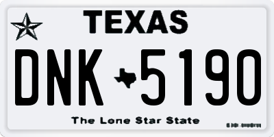 TX license plate DNK5190
