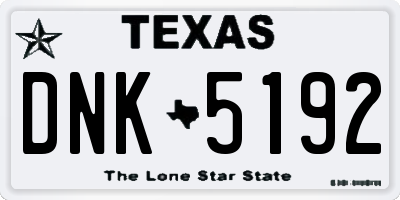 TX license plate DNK5192
