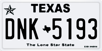 TX license plate DNK5193