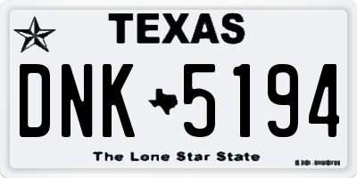 TX license plate DNK5194