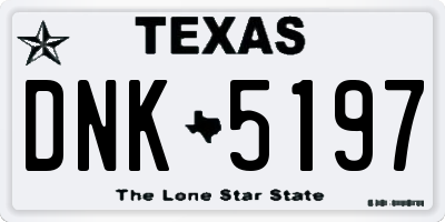 TX license plate DNK5197