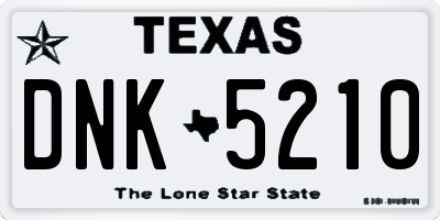 TX license plate DNK5210