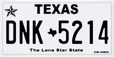 TX license plate DNK5214