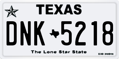 TX license plate DNK5218