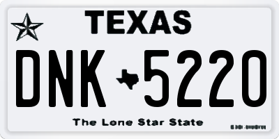 TX license plate DNK5220