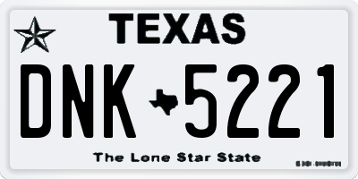 TX license plate DNK5221