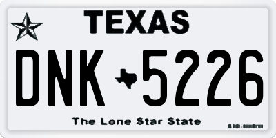 TX license plate DNK5226