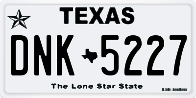 TX license plate DNK5227