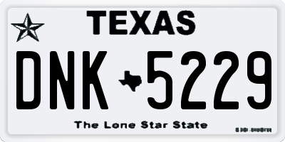 TX license plate DNK5229