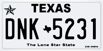 TX license plate DNK5231