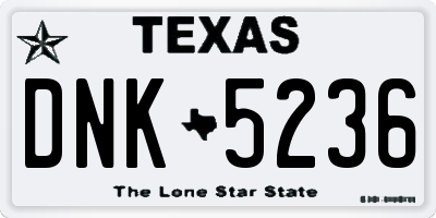 TX license plate DNK5236