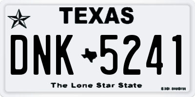 TX license plate DNK5241