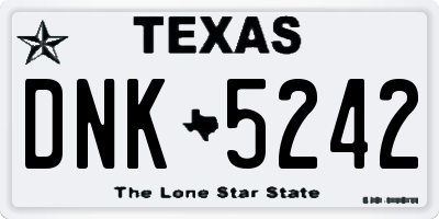 TX license plate DNK5242