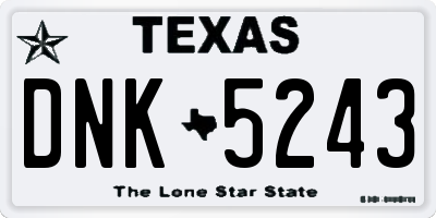 TX license plate DNK5243