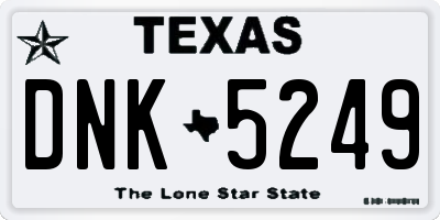 TX license plate DNK5249