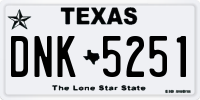TX license plate DNK5251