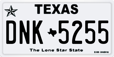 TX license plate DNK5255