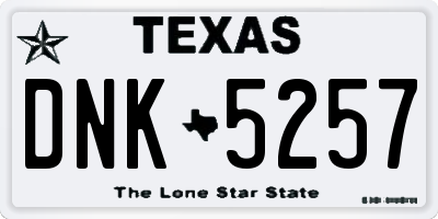 TX license plate DNK5257