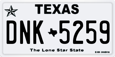 TX license plate DNK5259