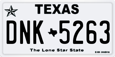 TX license plate DNK5263