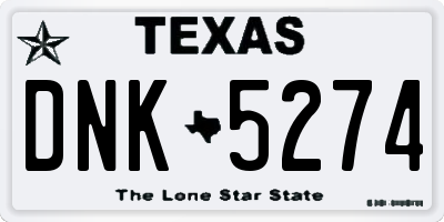 TX license plate DNK5274