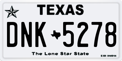 TX license plate DNK5278