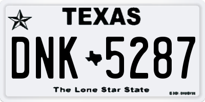 TX license plate DNK5287